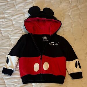 Disney Mickey Mouse Ear Hoodie Jacket - Black, Red, White